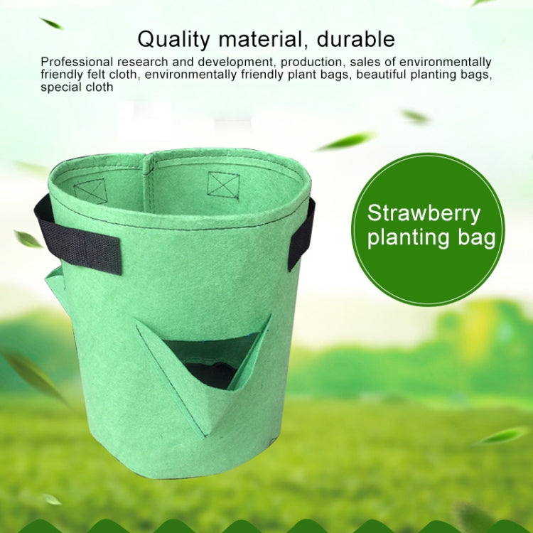 8 Pockets 43L / 10 Gallon Non-woven Felt Strawberry Planting Bag, Size: 35X45cm