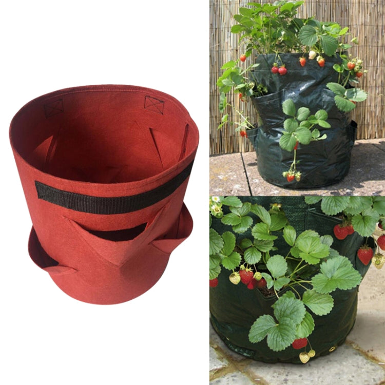 8 Pockets 43L / 10 Gallon Non-woven Felt Strawberry Planting Bag, Size: 35X45cm