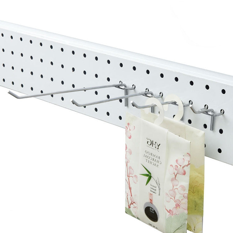 10pcs Supermarket Clothing Shop Pegboard Slat Wall Hook Shelf Hole Plate, Hole Pitch: 2.5cm, Length: 10cm, Wire Diameter: 3.3mm