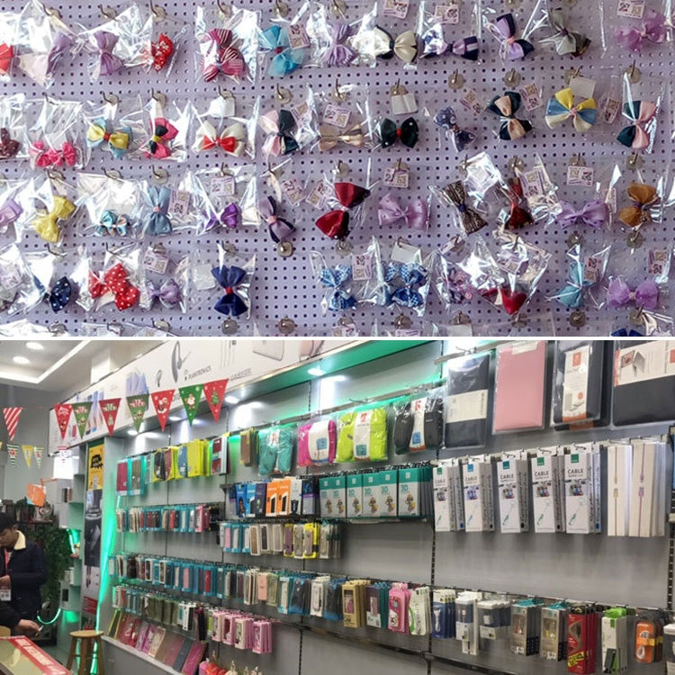 10pcs Supermarket Clothing Shop Pegboard Slat Wall Hook Shelf Hole Plate, Hole Pitch: 2.5cm, Length: 10cm, Wire Diameter: 3.3mm