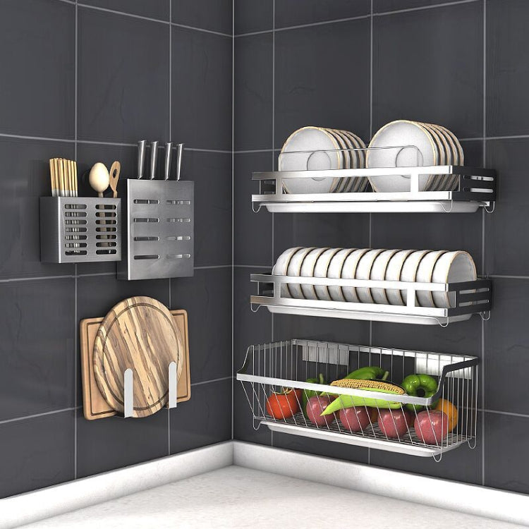 304 Stainless Steel Wall-mounted Kitchen Rack Hanging Pot Lid Holder