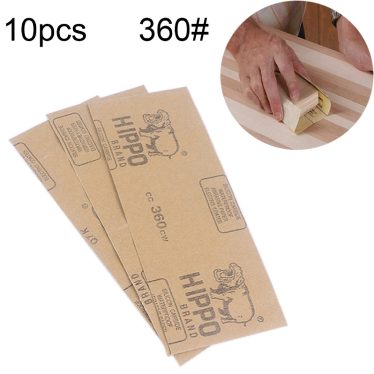 10pcs Grit 360 Wet And Dry Polishing Grinding Sandpaper，Size: 23 x 9cm