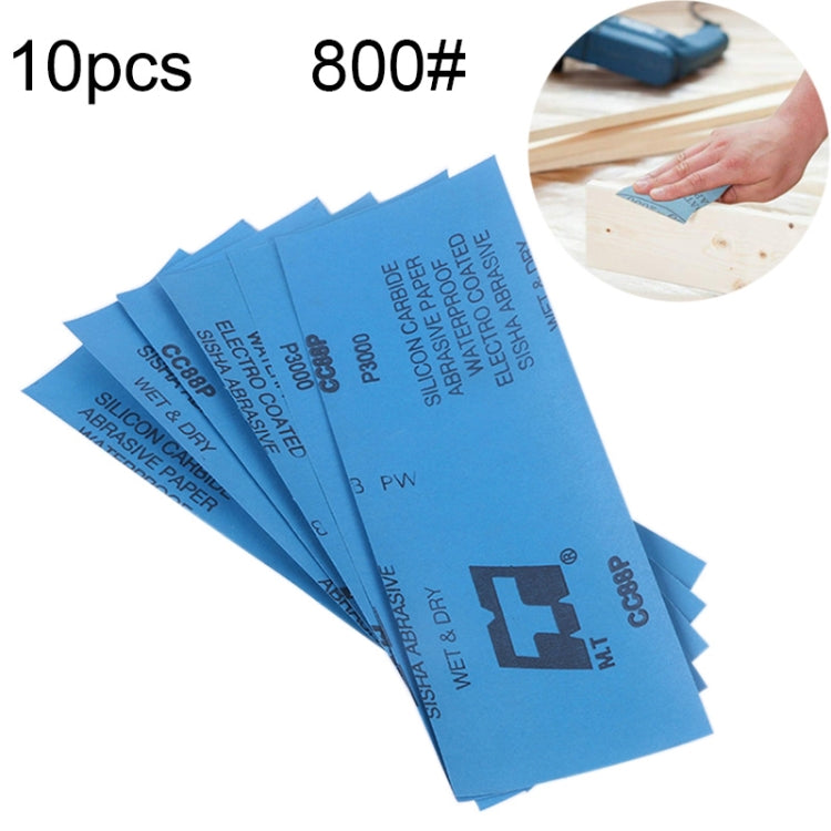 10pcs Grit 800 Wet And Dry Polishing Grinding Sandpaper，Size: 23 x 9cm