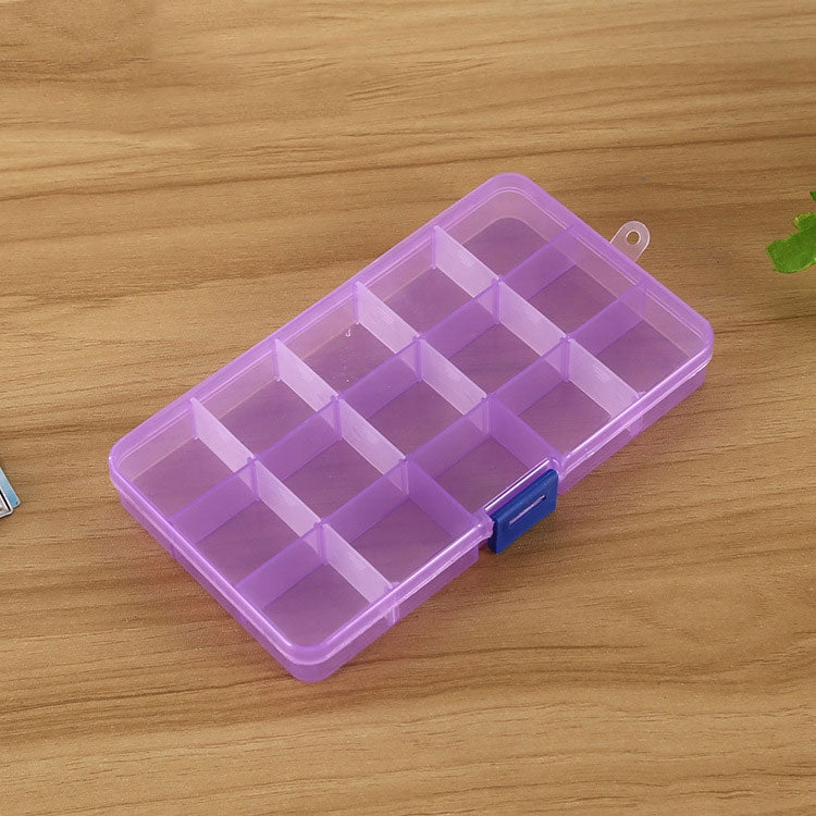 Removable Grid Plastic 15 Slots Box Organizer for Jewelry Earring Fishing Hook Small Accessories