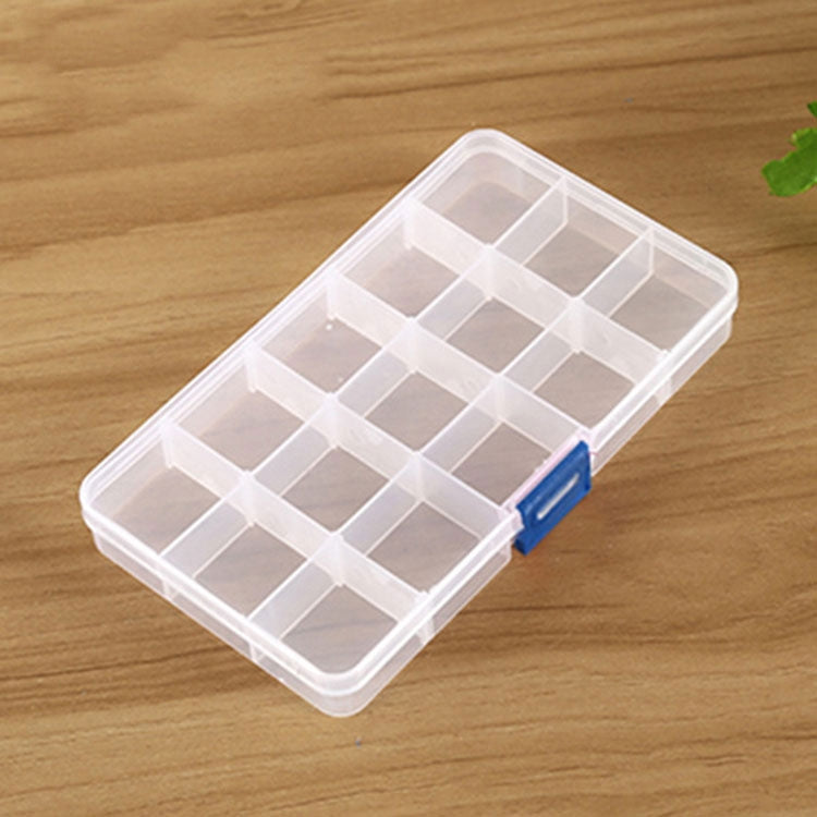 Removable Grid Plastic 15 Slots Box Organizer for Jewelry Earring Fishing Hook Small Accessories