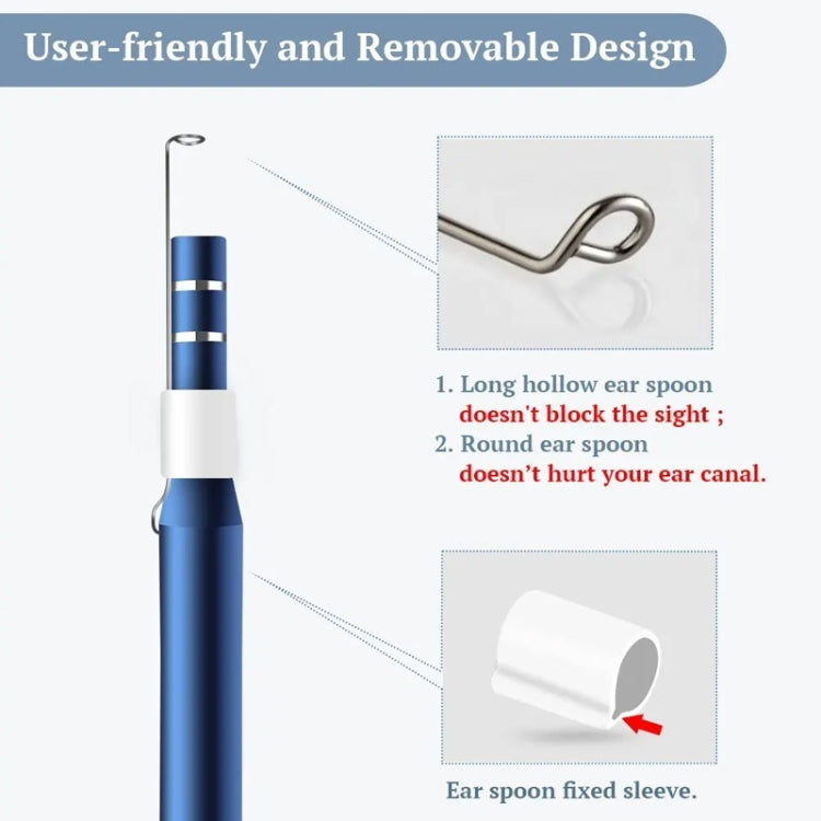 i95 3 in 1 USB Ear Scope Inspection HD 0.3MP Camera Visual Ear Spoon for OTG Android Phones & PC & MacBook, 1.75m Length Cable