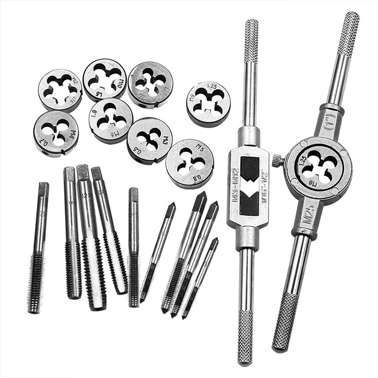 20 PCS Multi-specification Tap and Die Combination Set Hand Metric Wire Tapping Wrench Winch