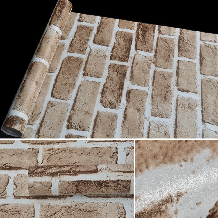 Retro Brick Creative 3D Stone Brick Decoration Wallpaper Stickers Bedroom Living Room Wall Waterproof Wallpaper Roll, Size: 45 x 1000cm