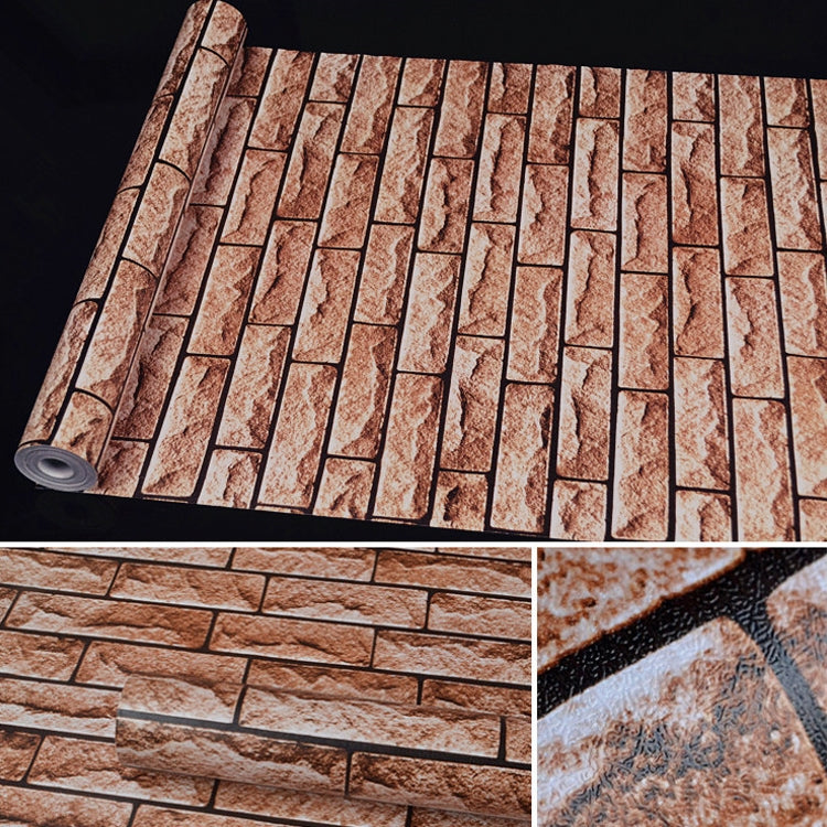 Artisan Brick Creative 3D Stone Brick Decoration Wallpaper Stickers Bedroom Living Room Wall Waterproof Wallpaper Roll, Size: 45 x 1000cm