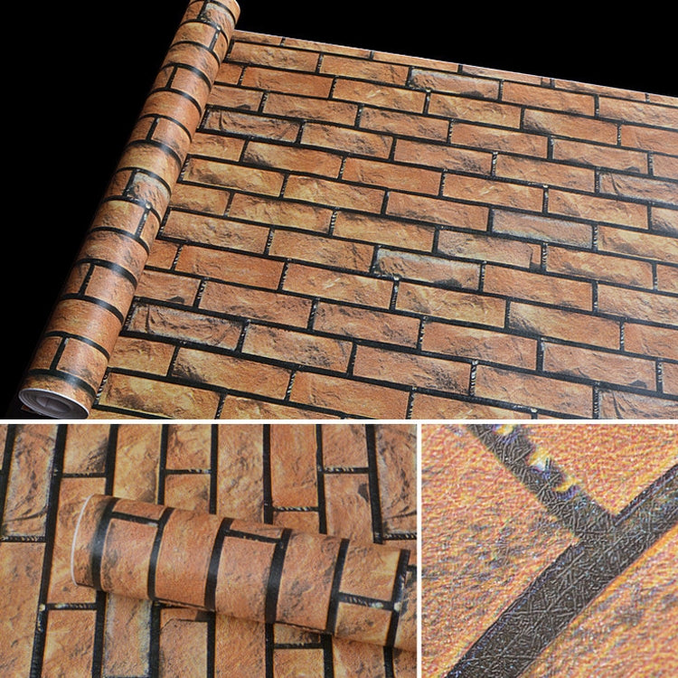 Horizontal Brick Creative 3D Stone Brick Decoration Wallpaper Stickers Bedroom Living Room Wall Waterproof Wallpaper Roll, Size: 45 x 1000cm