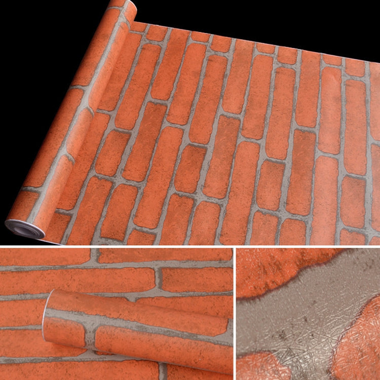 Small Yellow Brick Creative 3D Stone Brick Decoration Wallpaper Stickers Bedroom Living Room Wall Waterproof Wallpaper Roll, Size: 45 x 1000cm