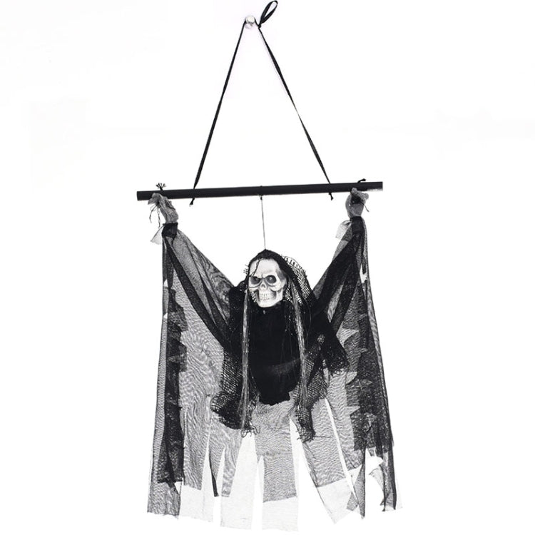 Halloween Electric Luminous Skeleton Hanging Head Induction Props Haunted House Decorations Toys