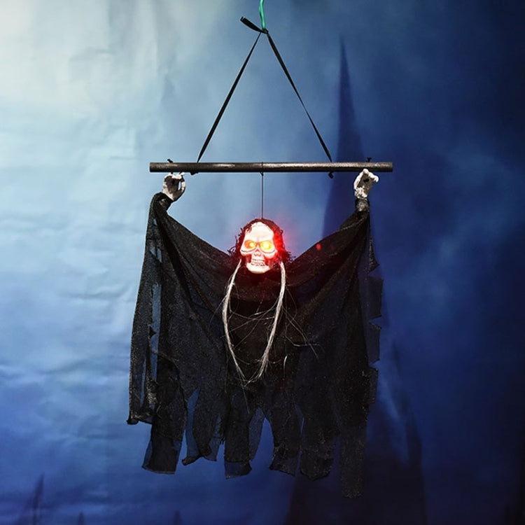 Halloween Electric Luminous Skeleton Hanging Head Induction Props Haunted House Decorations Toys