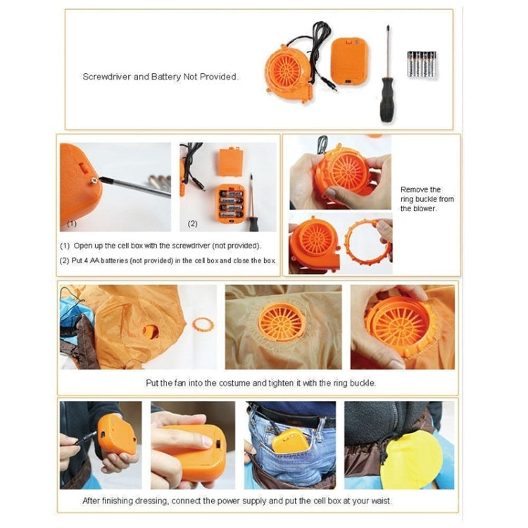 Operated Inflatable Dinosaur Fancy Polyester Dress Halloween Party Costume for Adult, Recommended Height: 1.6-1.9m