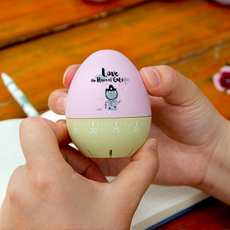Cute Cartoon Mechanical Egg Kitchen Timer Alarm Clock Students Learn Time Management Machines,Random Color Delivery