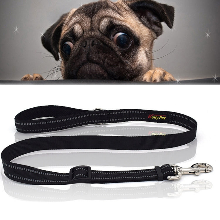 Pet Dogs Nylon Night Reflective Breathable Handheld Traction Lead Leash, Size: M, Adjustable Range: 2.5*(100-140cm)
