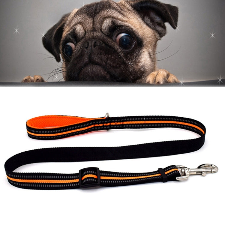 Pet Dogs Nylon Night Reflective Breathable Handheld Traction Lead Leash, Size: M, Adjustable Range: 2.5*(100-140cm)