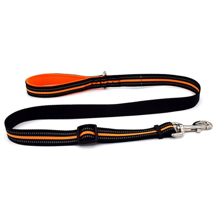 Pet Dogs Nylon Night Reflective Breathable Handheld Traction Lead Leash, Size: M, Adjustable Range: 2.5*(100-140cm)