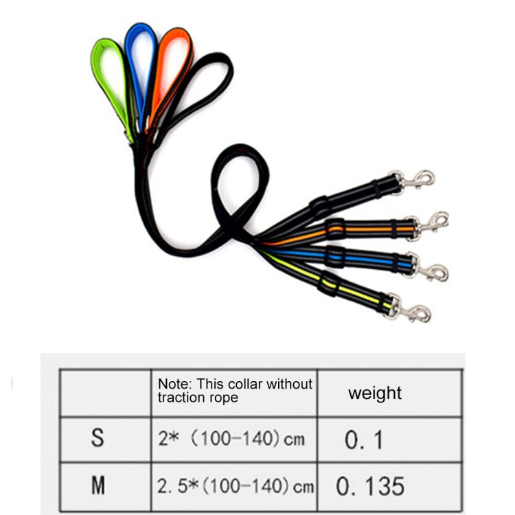 Pet Dogs Nylon Night Reflective Breathable Handheld Traction Lead Leash, Size: M, Adjustable Range: 2.5*(100-140cm)