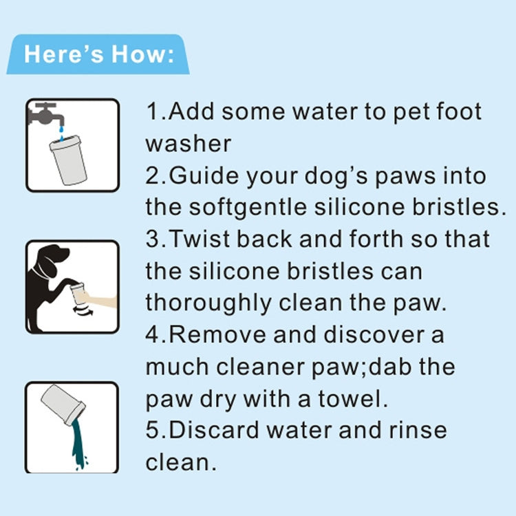 Pet Antiseptic Products Silicone Wash Feet Cleaning Cup Size: L