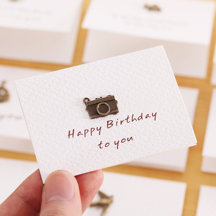 20 PCS Creative Simple Mini Ornaments Greeting Card Birthday Card DIY Folding Blessing Card Postcard, Random Style Delivery