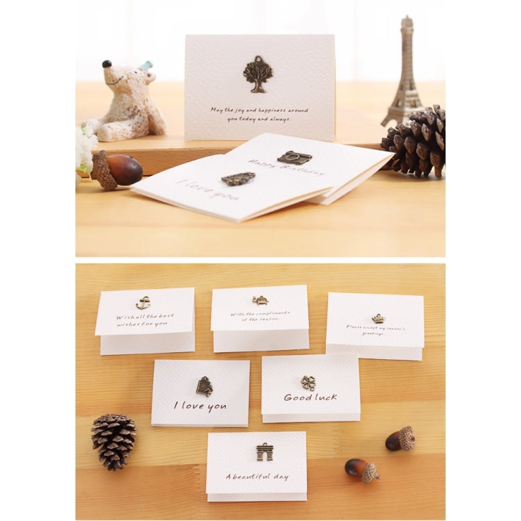 20 PCS Creative Simple Mini Ornaments Greeting Card Birthday Card DIY Folding Blessing Card Postcard, Random Style Delivery