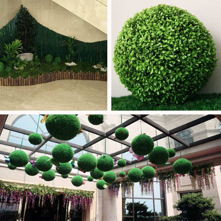 Artificial Aglaia Odorata Plant Ball Topiary Wedding Event Home Outdoor Decoration Hanging Ornament, Diameter: 8.7 inch
