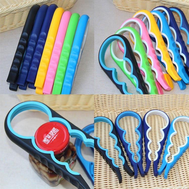 4 in 1 Multi-function Bottle Opener Home Safe Open Cans Anti-skid Cap Kitchen Tool, Random Color Delivery