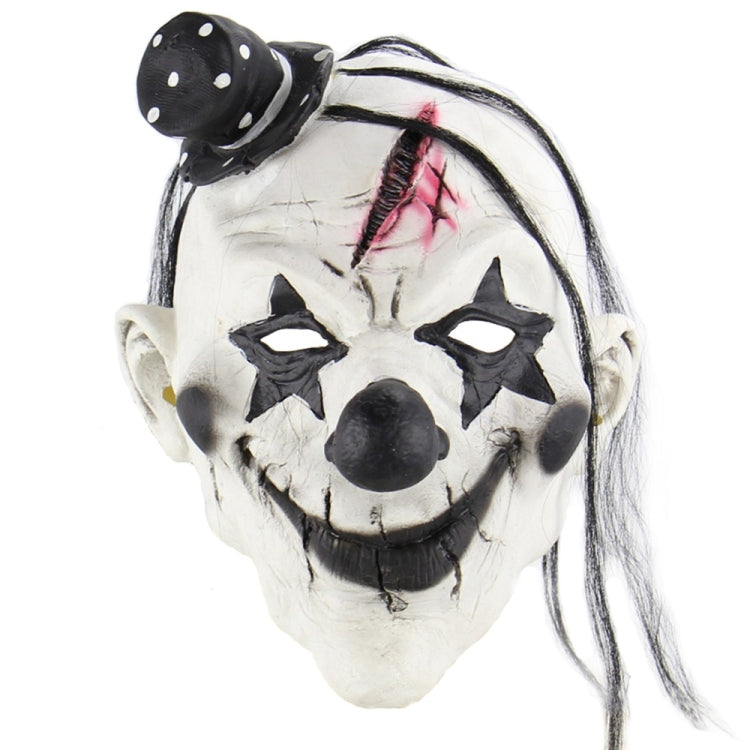 Halloween Festival Party Latex Devil Clown Frightened Mask Headgear, with Hair