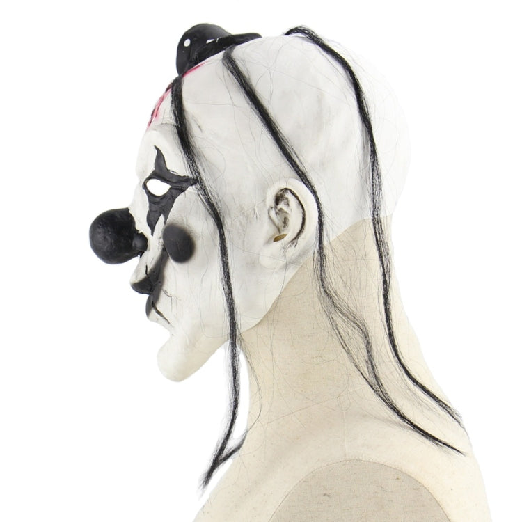 Halloween Festival Party Latex Devil Clown Frightened Mask Headgear, with Hair
