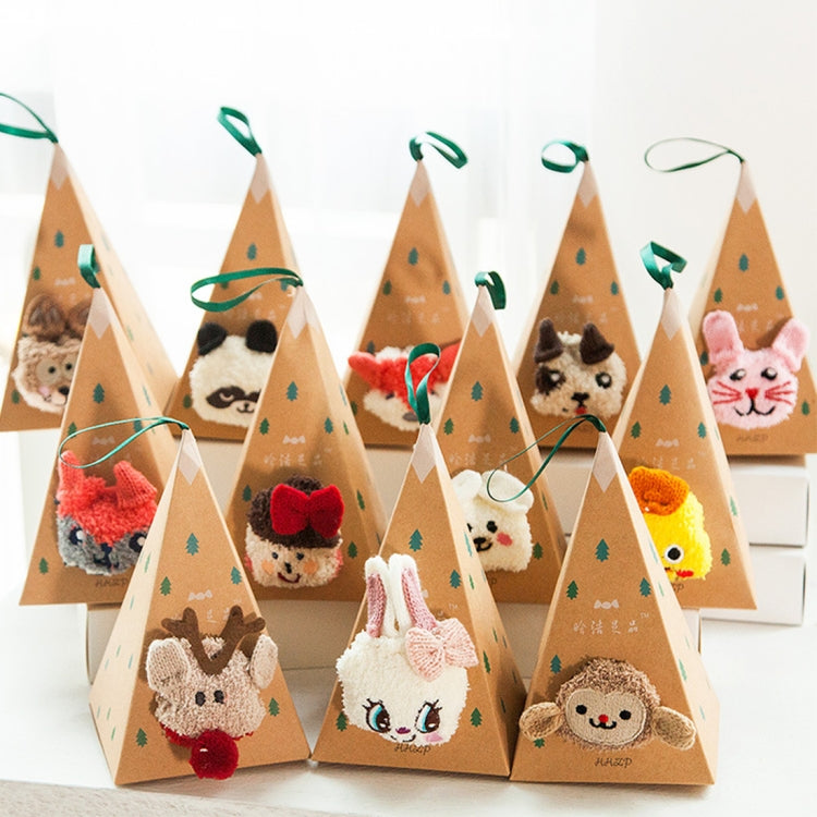 Winter Coral Velvet Thick Warm Cartoon Adult Socks, Stereoscopic Animal Pattern Christmas Boxed Gift Socks, Random Style Delivery