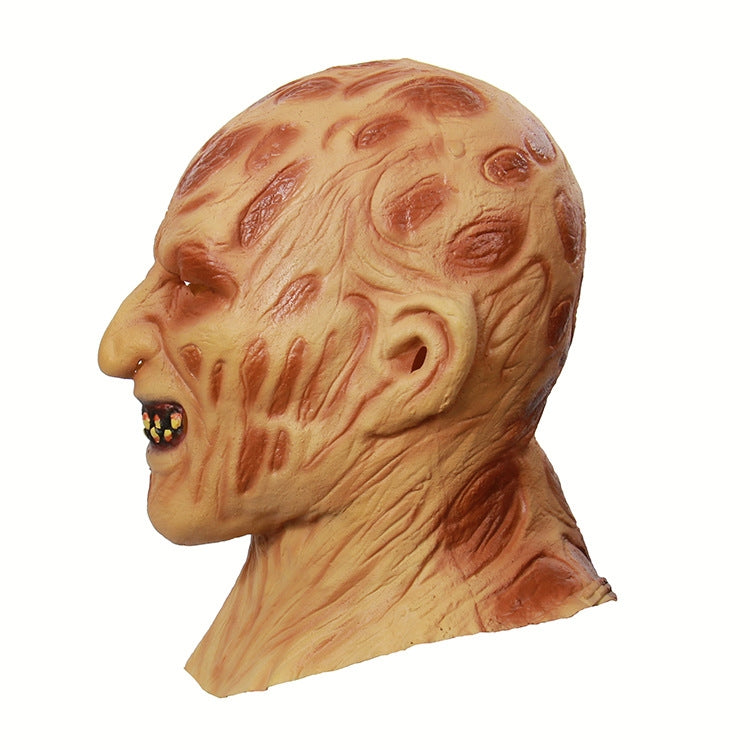 Halloween Festival Party Latex Burn Face Mask Skeleton Frightened Mask Headgear