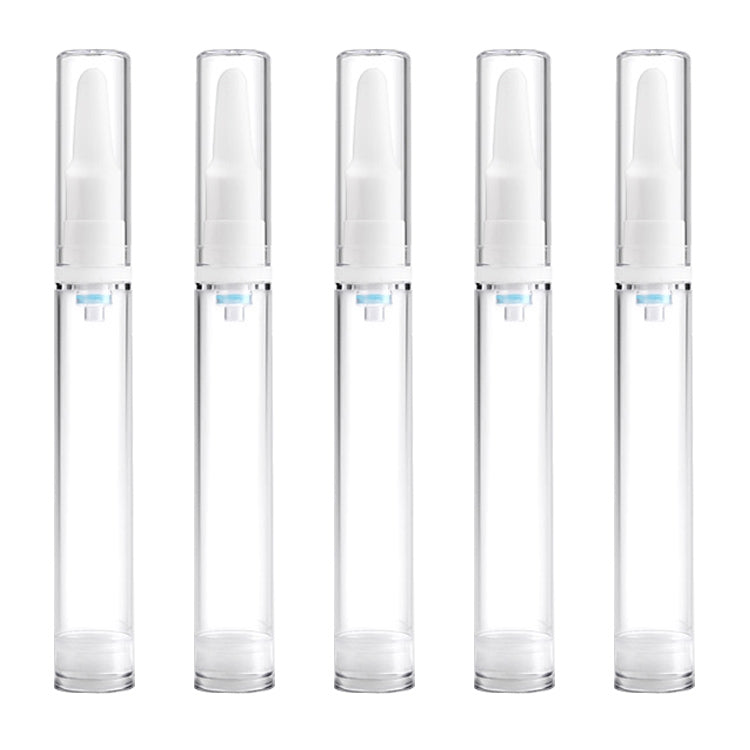 5 PCS Clear Empty Travel Portable Refillable Plastic Pump Bottle Containers, 15ml