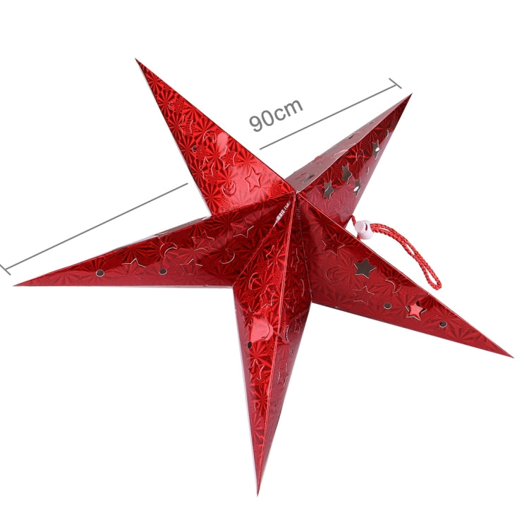 30cm Diagonal (Full Extended) Christmas Decoration 3D Holographic Paper Pentagram, Random Color Delivery