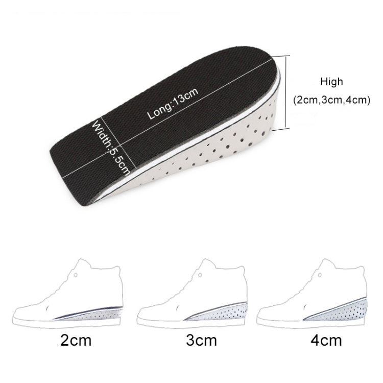 Heighten Heel Insert Shoes Pad Cushion Arch Height Increase Half Insole, Height: 3cm