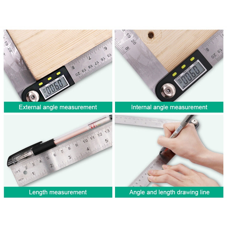 Digital Display Angle Finder Meter Protractor Goniometer Ruler, Measure Range: 500mm