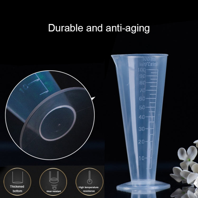 10 PCS 100ml Food Grade PP Plastic Flask Digital Cone Measuring Cup Cylinder Scale Measure Glass Lab Laboratory Tools