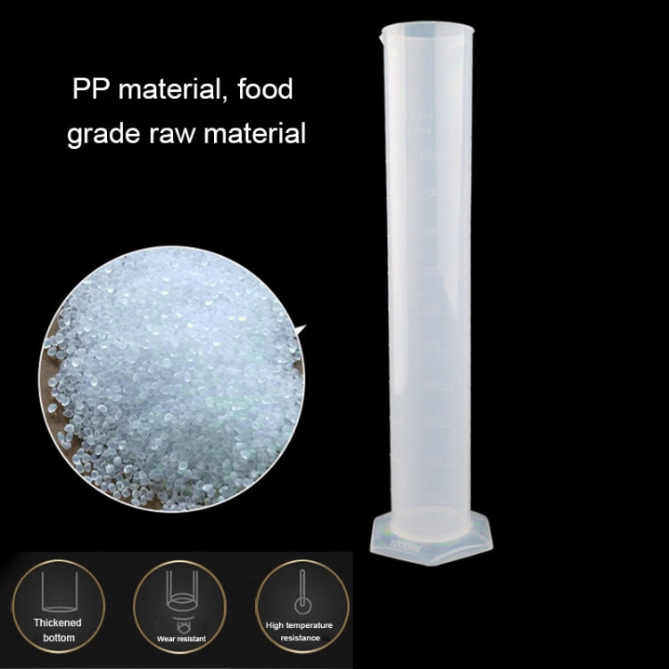 1000mL PP Plastic Spout Graduation Measuring Cylinder with Hexagonal Base
