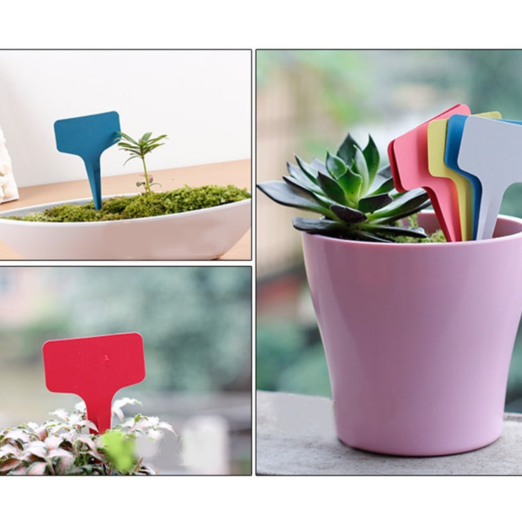 100PCS Floral Label Gardening Label T - type Label Insert Label Potted Label,Random Color Delivery