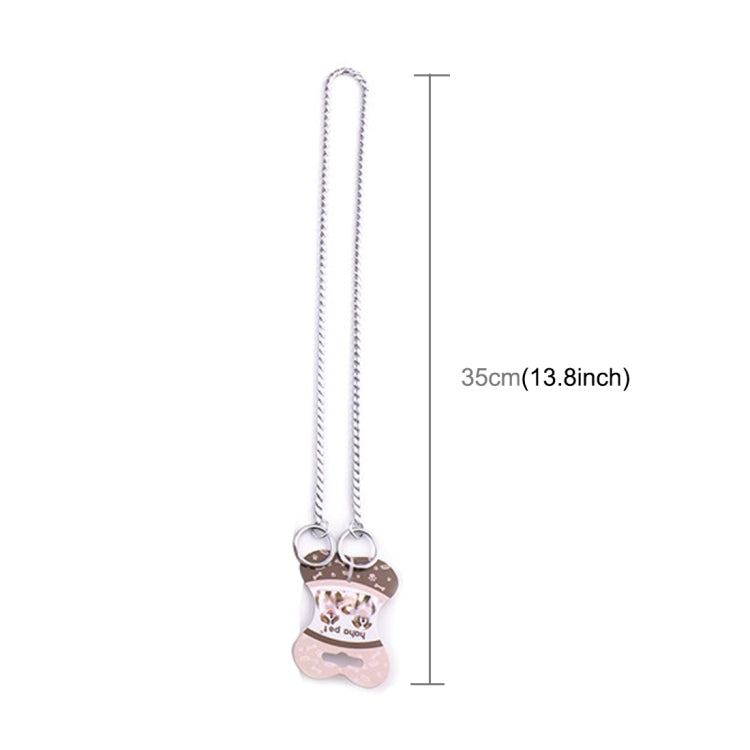 Pet Collars Pet Neck Strap Dog Neckband Snake Chain Dog Chain  Solid  Metal Chain Dog Collar，Length:35cm