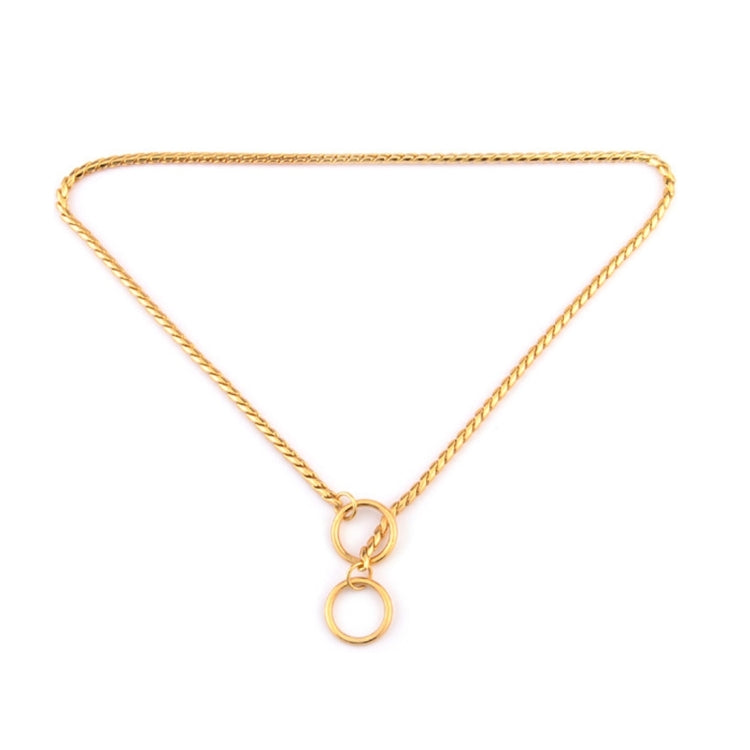 Pet Collars Pet Neck Strap Dog Neckband Snake Chain Dog Chain  Solid  Metal Chain Dog Collar，Length:60cm