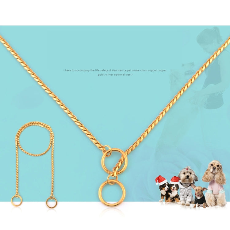 Pet Collars Pet Neck Strap Dog Neckband Snake Chain Dog Chain  Solid  Metal Chain Dog Collar，Length:60cm
