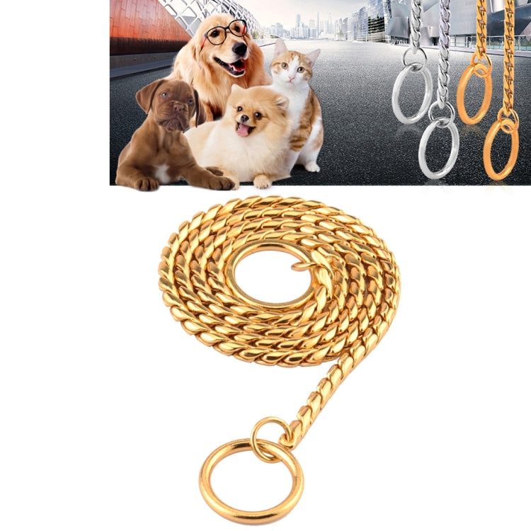 Pet Collars Pet Neck Strap Dog Neckband Snake Chain Dog Chain  Solid  Metal Chain Dog Collar，Length:65cm