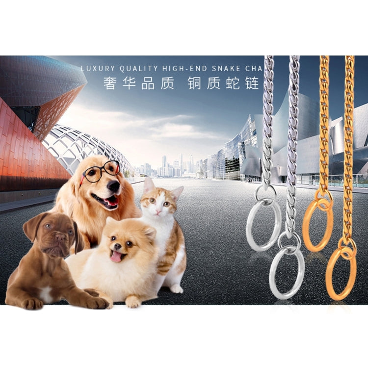 Pet Collars Pet Neck Strap Dog Neckband Snake Chain Dog Chain  Solid  Metal Chain Dog Collar，Length:65cm