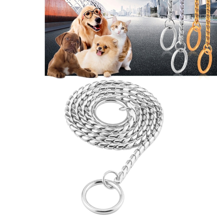 Pet Collars Pet Neck Strap Dog Neckband Snake Chain Dog Chain  Solid  Metal Chain Dog Collar，Length:65cm
