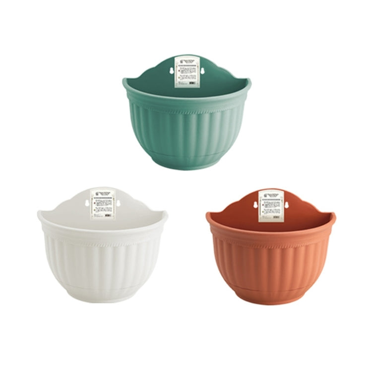 European Style Wall Hanging Pots Semi - circular Imitation Ieather Wall Hanging Basin Indoor and Outdoor Potted Pots,Large Size:27*15*22.2cm  ,Random Color Delivery