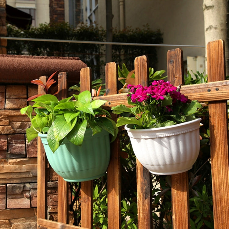 European Style Wall Hanging Pots Semi - circular Imitation Ieather Wall Hanging Basin Indoor and Outdoor Potted Pots,Large Size:27*15*22.2cm  ,Random Color Delivery