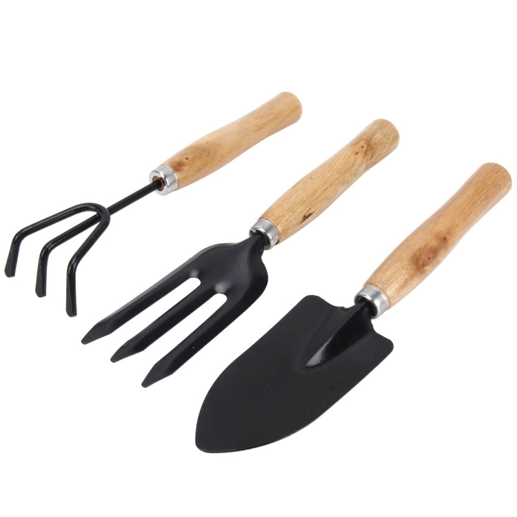 Rake Shovel Digging Trowel 3 in 1  Wooden Handle Metal Head Mini Garden Plant Tool Gardening Tool Garden Flower Tools Garden Tools Combination Set