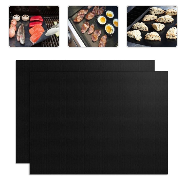 2 PCS 0.2mm Thick Barbecue Grill Mat Non-Stick BBQ Grill Mats, Size:40x33CM