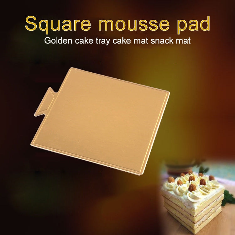 100 / Pack Small Square Cake Cardboard Pad Thick Rigid Golden Cake Mousse Cake Mat
